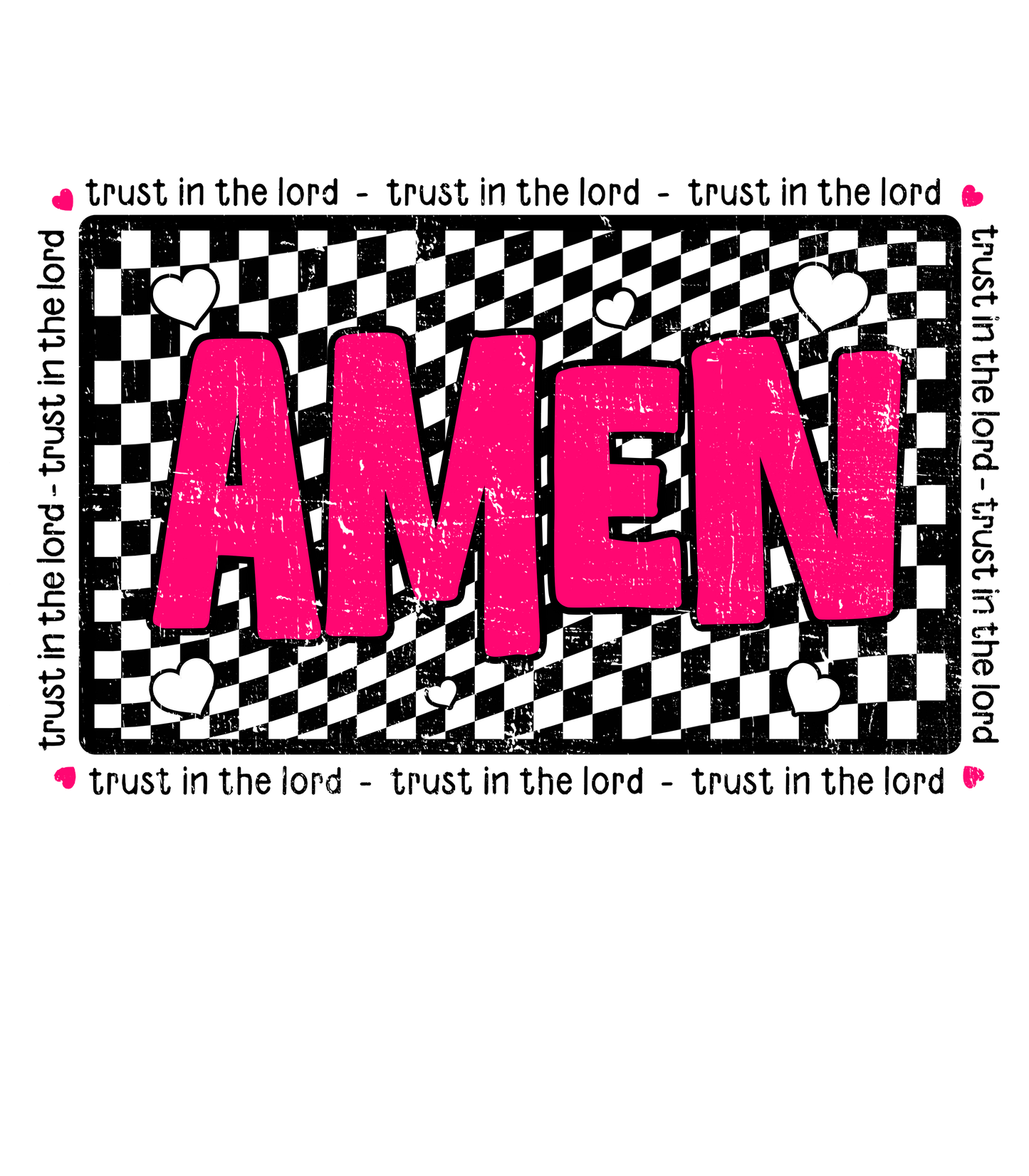 Amen-pink and Checkered